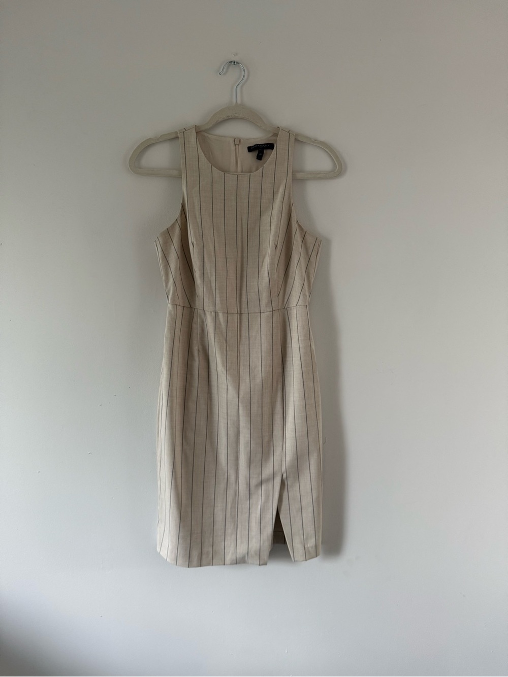 Banana Republic 2P Neutral Pinstripe Midi Dress | Coastal Chic